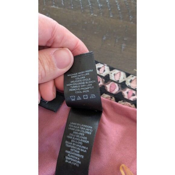 Vintage Y2K Axcess Paisley Babydoll Top M Mesh Fairy Grunge Sheer Pink Black - Picture 8 of 10